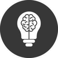 idea genial glifo invertido icono vector