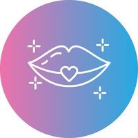 Lips Line Gradient Circle Icon vector