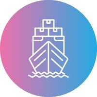 Yacht Line Gradient Circle Icon vector