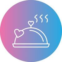 Food Tray Line Gradient Circle Icon vector