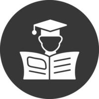 Student Glyph Inverted Icon vector