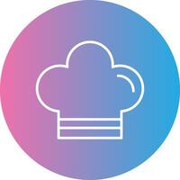 Chef Hat Line Gradient Circle Icon vector