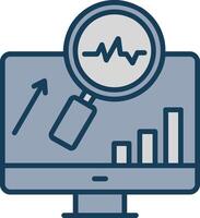 System Monitoring Line Filled Grey Icon vector