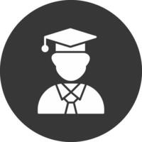 Student Glyph Inverted Icon vector