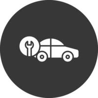 Car Repair Glyph Inverted Icon vector