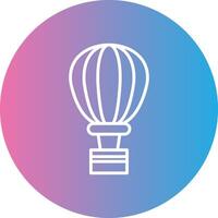 Hot Air Balloon Line Gradient Circle Icon vector