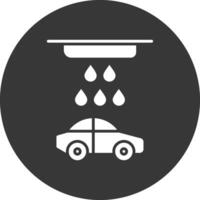 Car Wash Glyph Inverted Icon vector