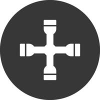 Wheel Brace Glyph Inverted Icon vector