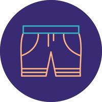 Swim Shorts Line Two Color Circle Icon vector