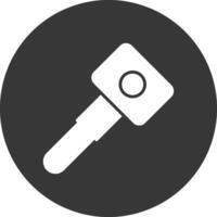 Car Key Glyph Inverted Icon vector