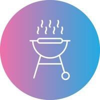 BBQ Grill Line Gradient Circle Icon vector