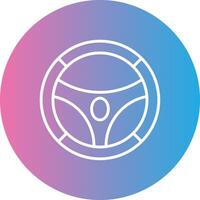 Steering Wheel Line Gradient Circle Icon vector