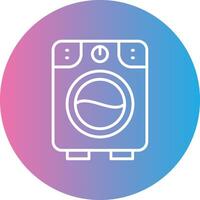 Washing Machine Line Gradient Circle Icon vector