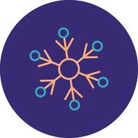 Snowflakes Line Two Color Circle Icon vector