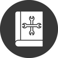 User Manual Glyph Inverted Icon vector