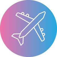 Aeroplane Line Gradient Circle Icon vector