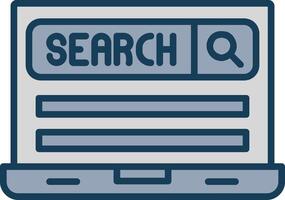 Search Engine Line Filled Grey Icon vector