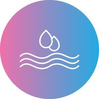 Water Drop Line Gradient Circle Icon vector