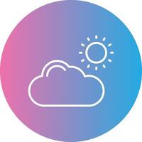 Cloud Line Gradient Circle Icon vector