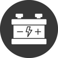 Car Battery Glyph Inverted Icon vector