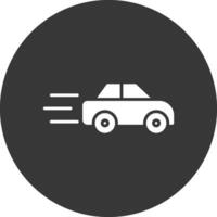 Car Speed Glyph Inverted Icon vector