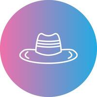 vaquero sombrero línea degradado circulo icono vector