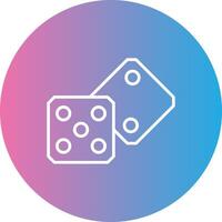 Dice Line Gradient Circle Icon vector