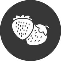 Strawberries Glyph Inverted Icon vector