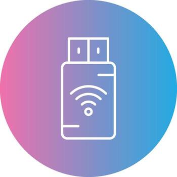 Pendrive Line Gradient Circle Icon vector