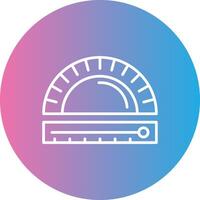 Protractor Line Gradient Circle Icon vector