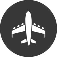 Plane Glyph Inverted Icon vector