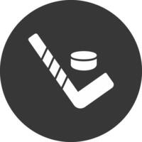 Hockey Glyph Inverted Icon vector