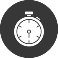 Stopwatch Glyph Inverted Icon vector