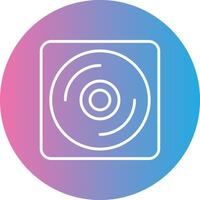 Vinyl Disc Line Gradient Circle Icon vector