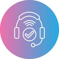 Headphones Line Gradient Circle Icon vector