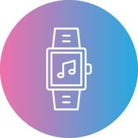 Smartwatch Line Gradient Circle Icon vector