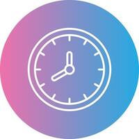 Clock Line Gradient Circle Icon vector