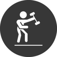 Exercise Glyph Inverted Icon vector