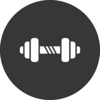 Barbell Glyph Inverted Icon vector