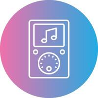 Music Player Line Gradient Circle Icon vector