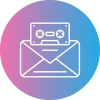 Voice Mail Line Gradient Circle Icon vector