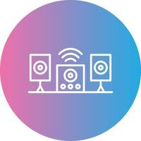 Audio System Line Gradient Circle Icon vector
