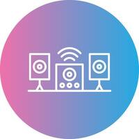 Audio System Line Gradient Circle Icon vector