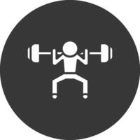Weight Lifting Glyph Inverted Icon vector