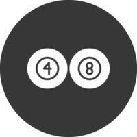 Billiard Ball Glyph Inverted Icon vector