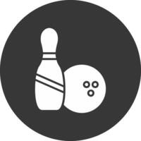 Bowling Glyph Inverted Icon vector