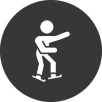 Skater Glyph Inverted Icon vector