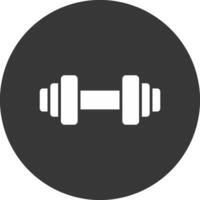 Barbell Glyph Inverted Icon vector