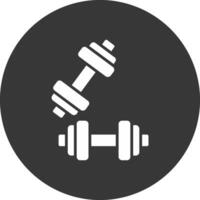 Dumbell Glyph Inverted Icon vector