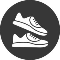 persona que practica jogging glifo invertido icono vector